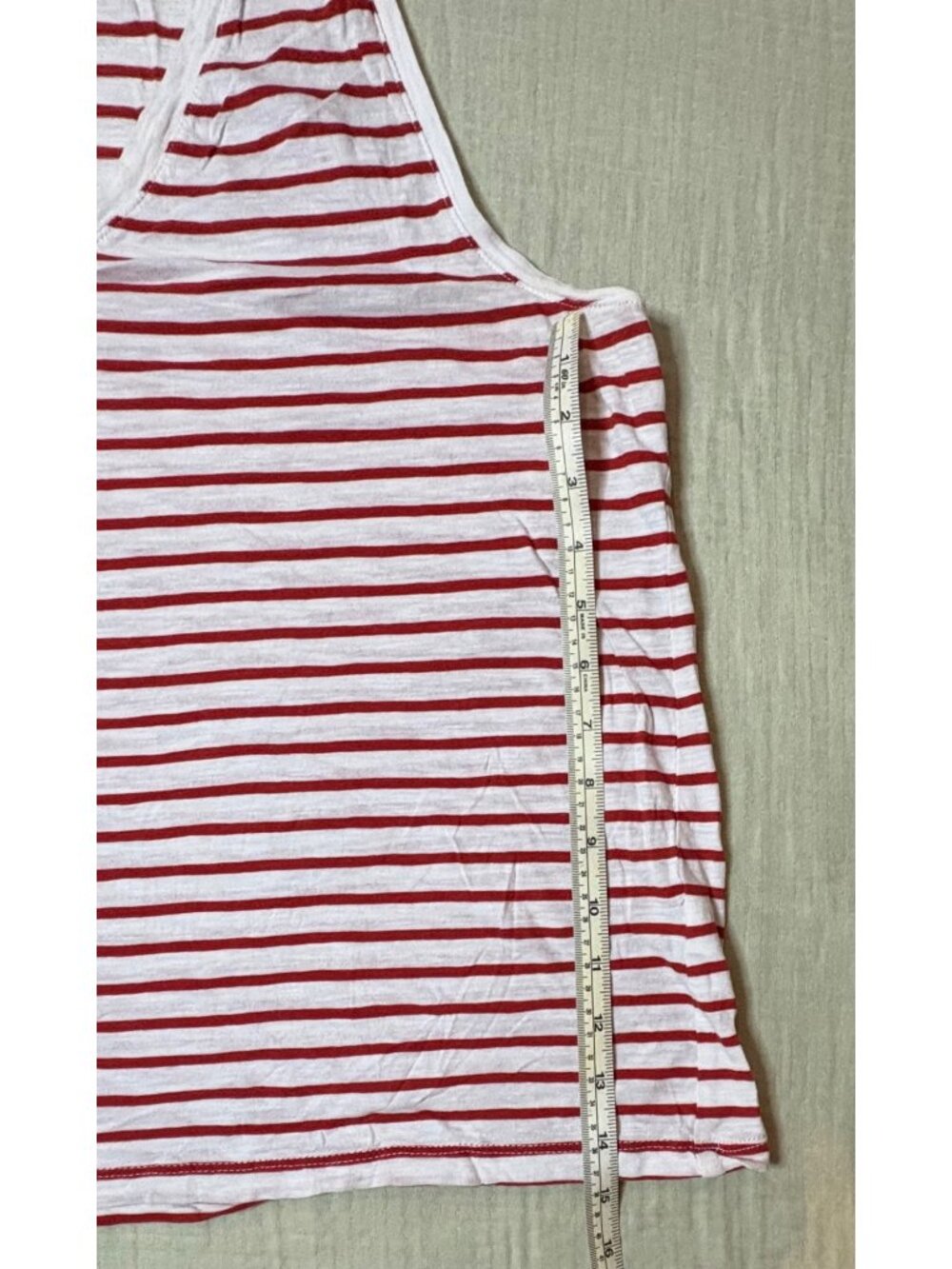 Madewell Womens Red & White Striped V-Neck Sleeveless Tank Top XXL - Picture 7 of 9
